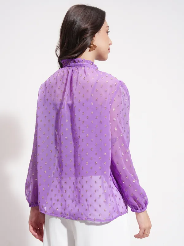 Embellished Shirt Style Top