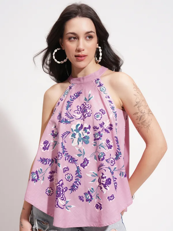 Vishudh Women Pink Printed Top