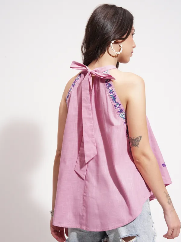 Vishudh Women Pink Printed Top