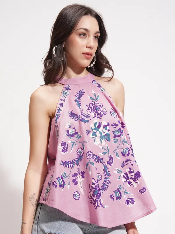 Vishudh Women Pink Printed Top