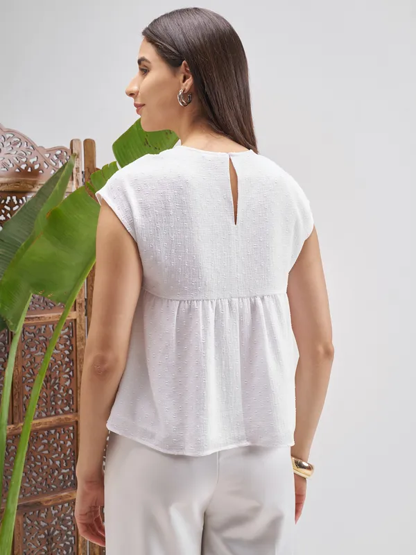 Vishudh Women White Embroidered Top