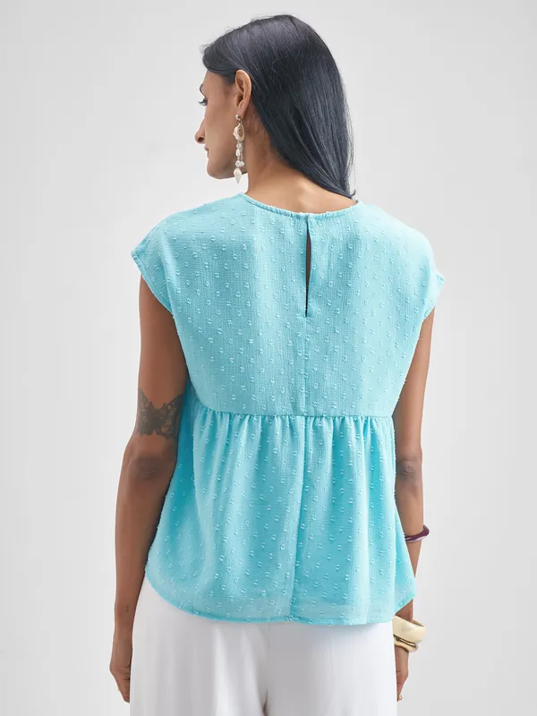 Vishudh Women Blue Embroidered Top