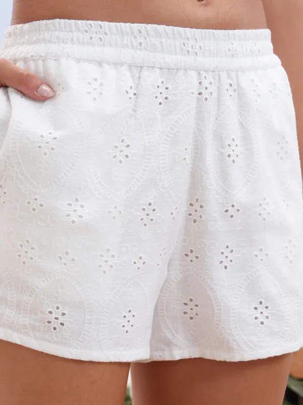 Vara By Vishudh Women White Shirt With Short