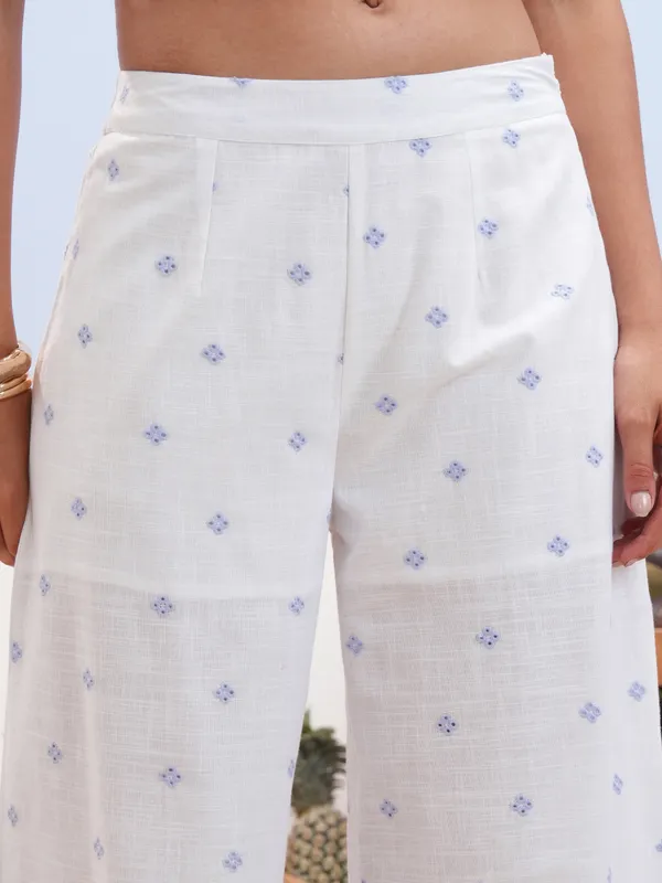 Vara By Vishudh Women White Shirt With Palazzos