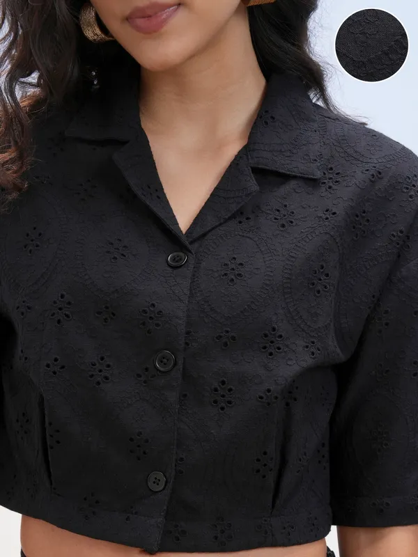 Vara By Vishudh Women Black Shirt With Palazzos