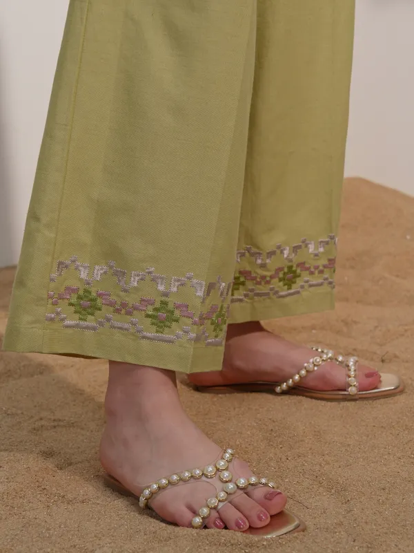 Vara By Vishudh Women Green Top With Trouser