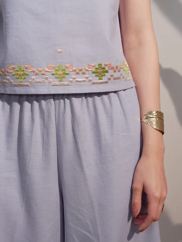 Vara By Vishudh Women Blue Top With Trouser