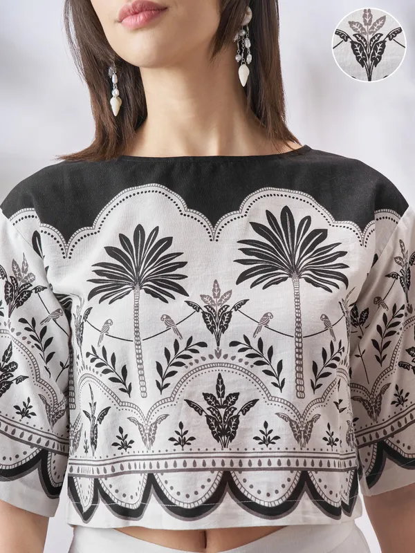 Vara By Vishudh Women Off White Top With Palazzo Co-Ords