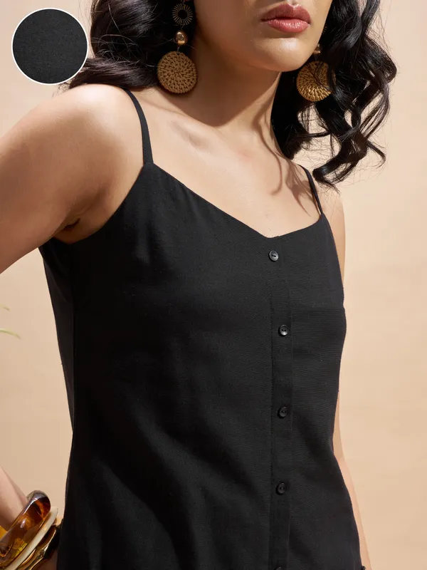 Vara By Vishudh Women Black Top With Trouser Co-Ords