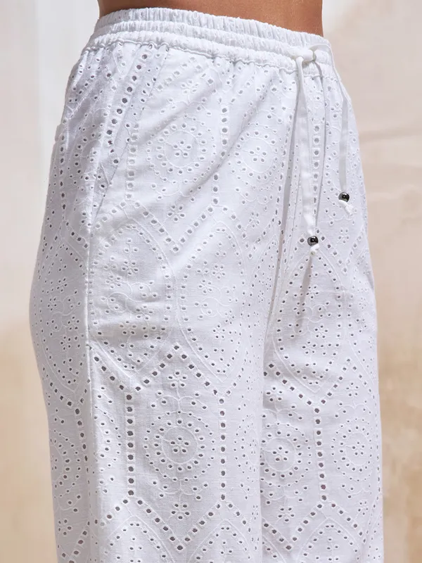 Vara By Vishudh Women White Shirt With Trouser Co-Ords