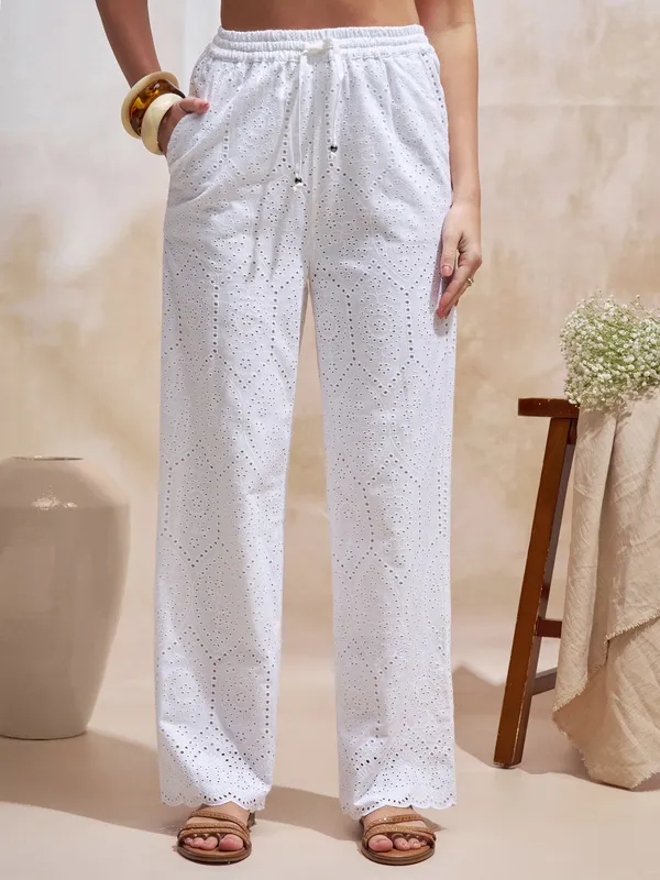 Vara By Vishudh Women White Shirt With Trouser Co-Ords