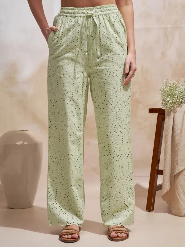 Vara By Vishudh Women Green Shirt With Trouser Co-Ords