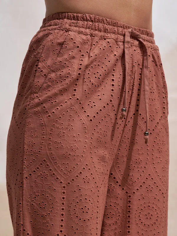 Vara By Vishudh Women Brown Shirt With Trouser Co-Ords