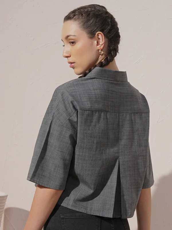 Vara By Vishudh Women Black Embroidered Casual Shirt