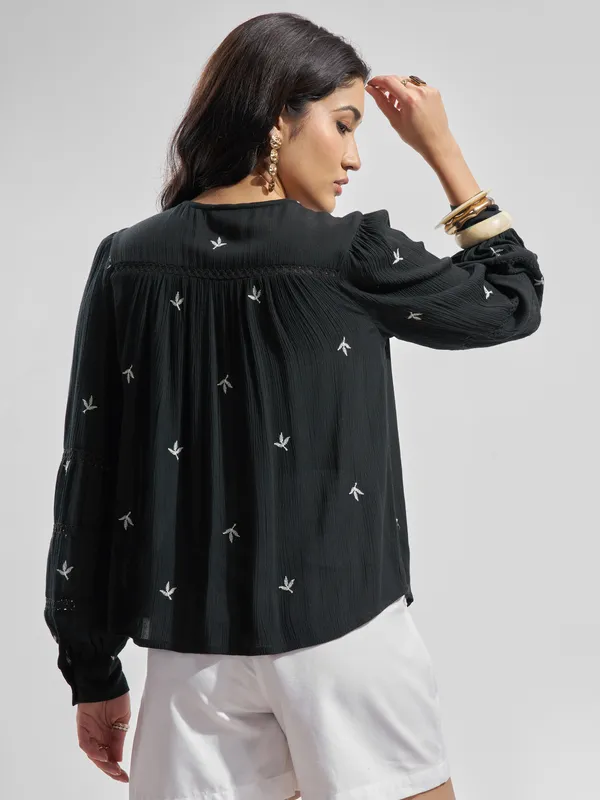 V-Neck Embroidered Tunic