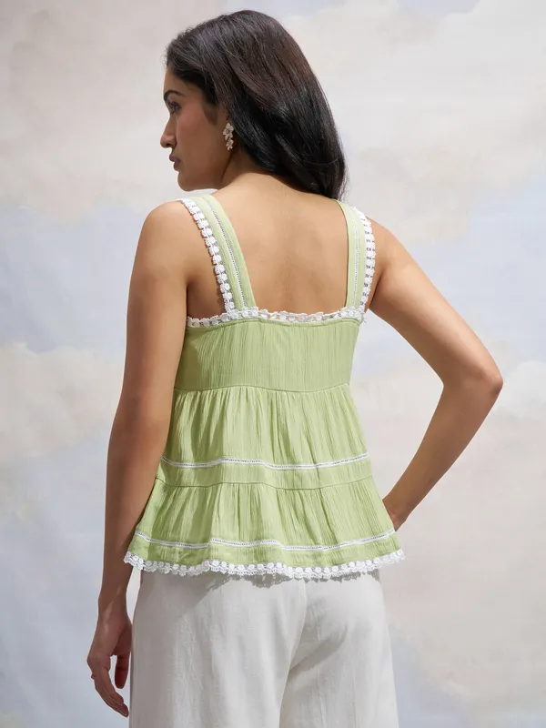 Embroidered Tiered Top