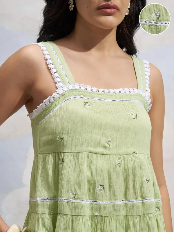 Embroidered Tiered Top