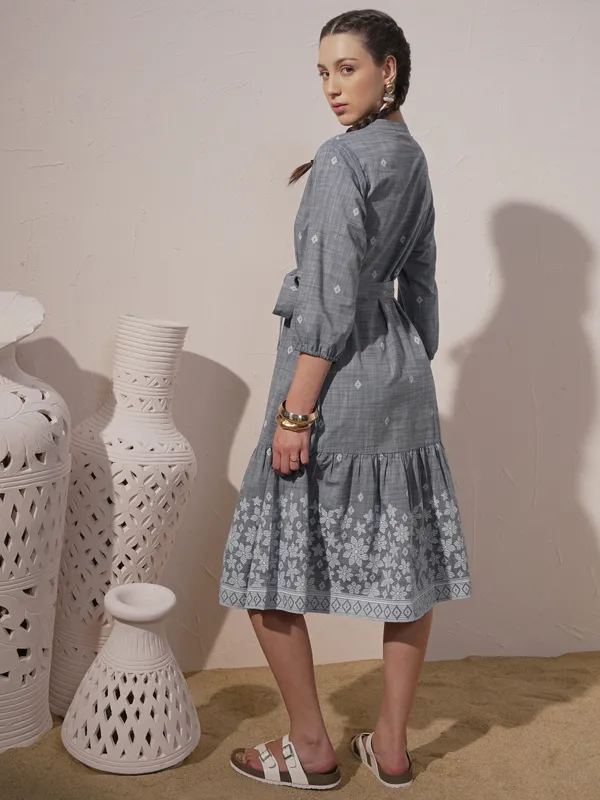 Printed Fit And Flare Dress