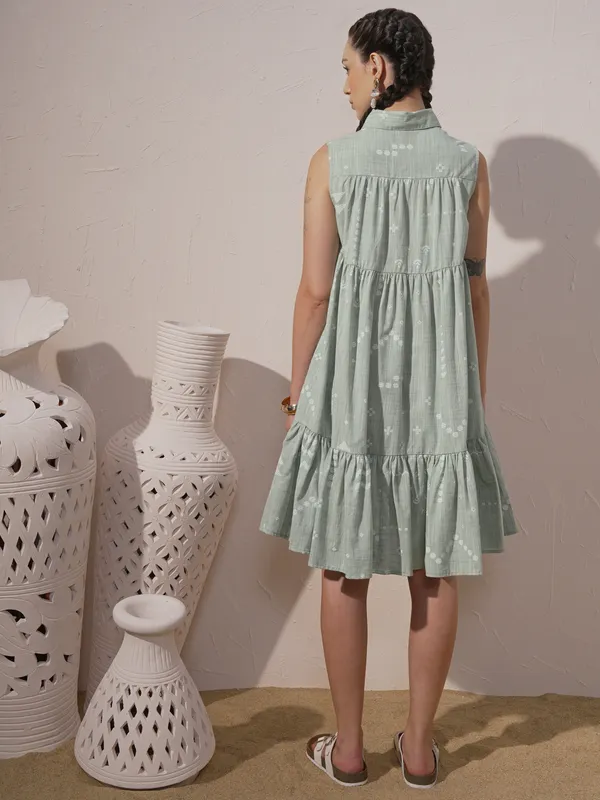 Printed Drop-Waist Dress