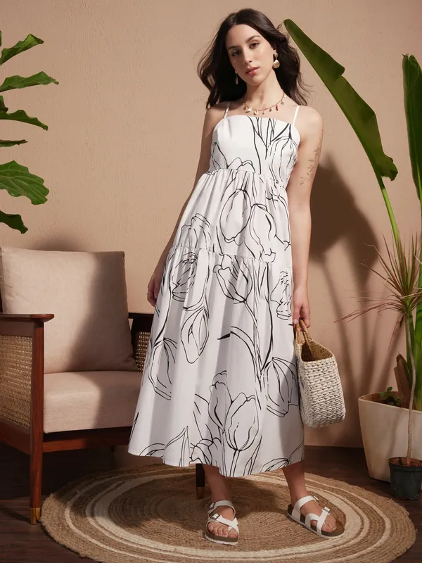 Printed A-Line Dress