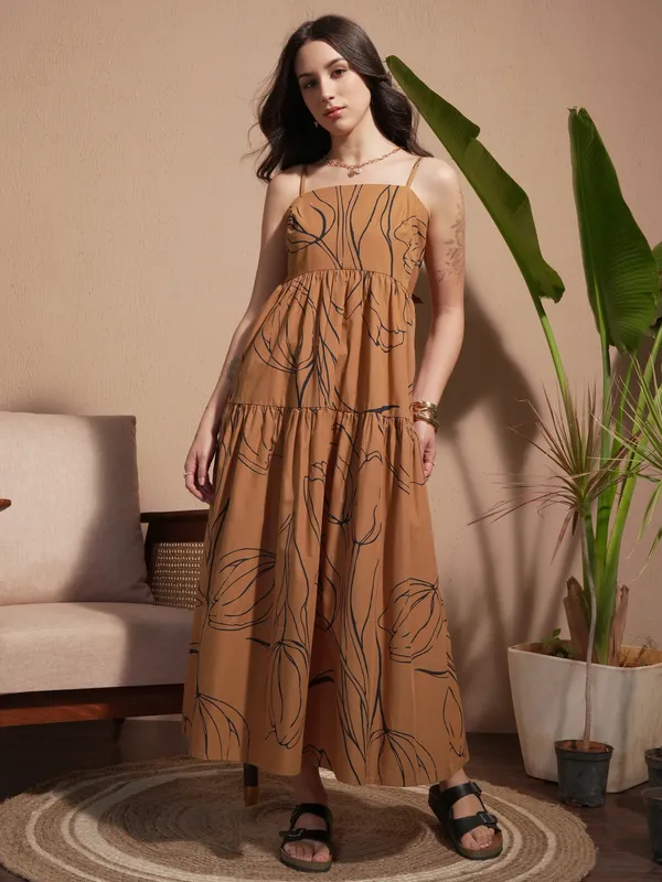 Printed A-Line Dress