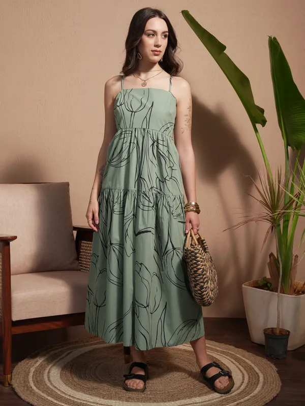 Printed A-Line Dress