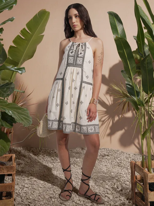 Embroidered A-Line Dress