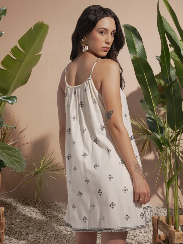 Embroidered A-Line Dress