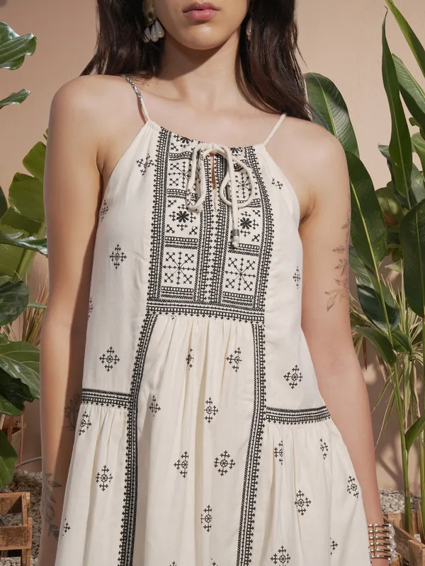 Embroidered A-Line Dress