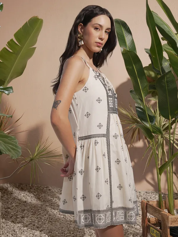 Embroidered A-Line Dress