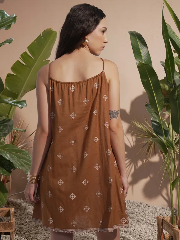 Embroidered A-Line Dress