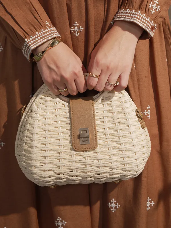 Vara By Vishudh Women Brown Embroidered Maxi Dress