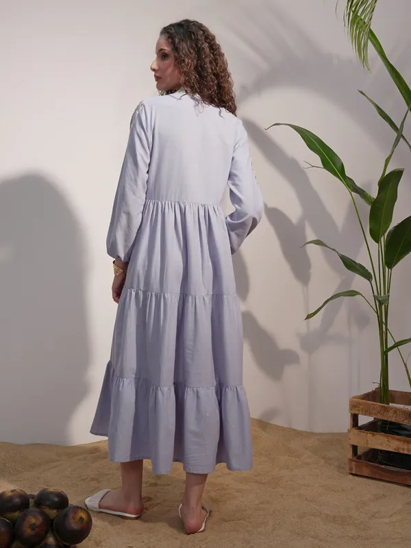 Embroidered A-Line Dress