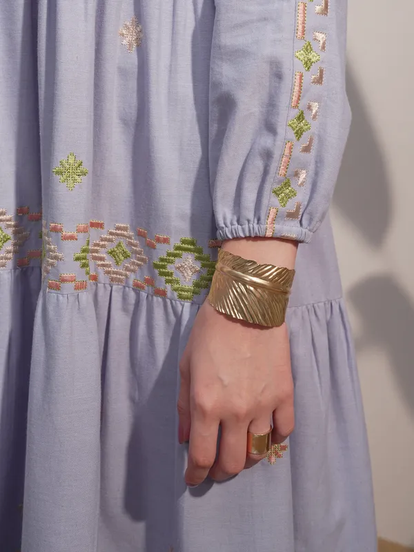 Embroidered A-Line Dress