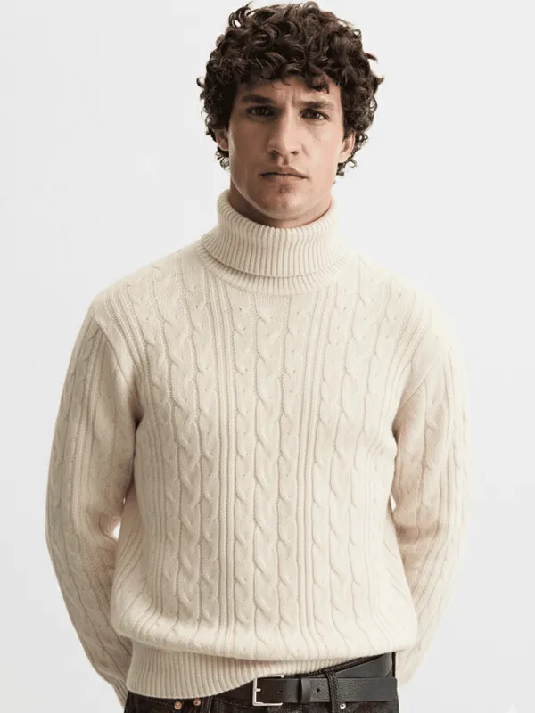 Men Self Design Sweater