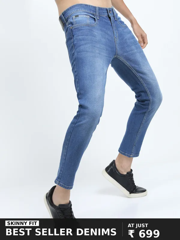  Highlander Men Blue Skinny Fit Clean Look Jeans