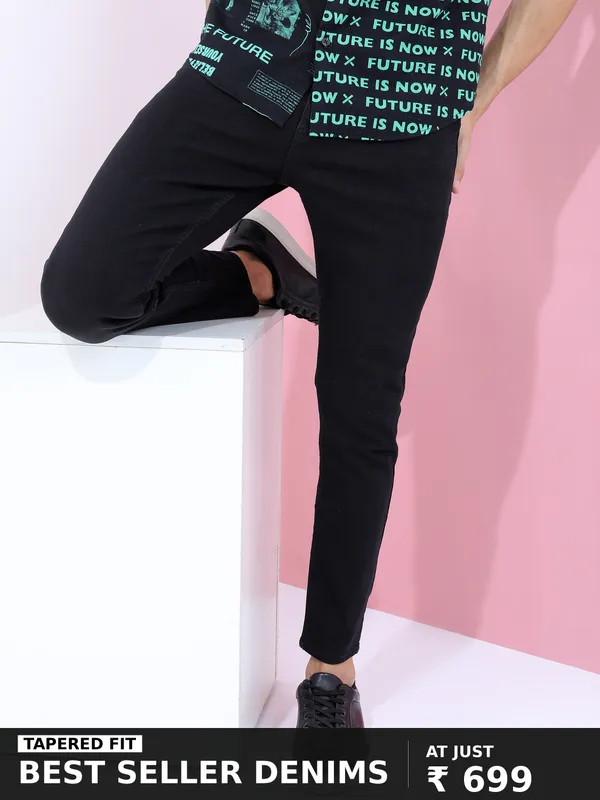  Highlander Men Black Tapered Fit Clean Look