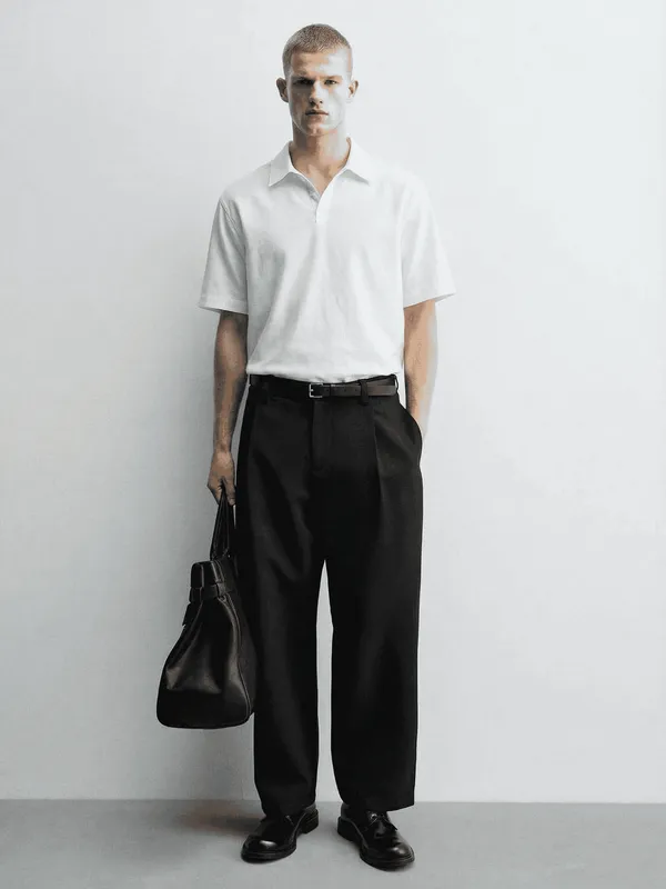 Highlander Men White Self Design Oversized Fit Casual Shirt