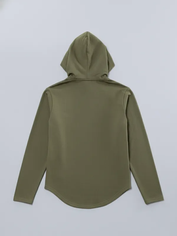 Highlander Men Olive Hooded Front-Open Sweatshirt