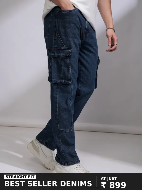 Highlander Men Blue Straight Fit Non Stretchable Jeans