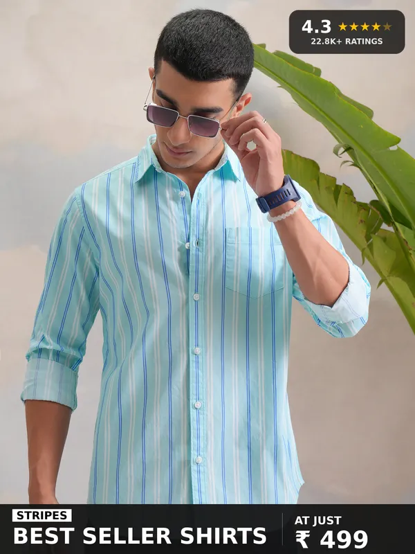 Highlander Men Multi Striped Slim Fit Casual Shirt