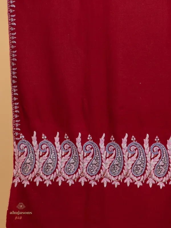 Handloom Pure Pashmina Shawl-Border Embroidery