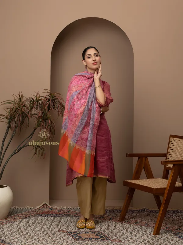 Handloom Pure Pashmina Shawl-Jama