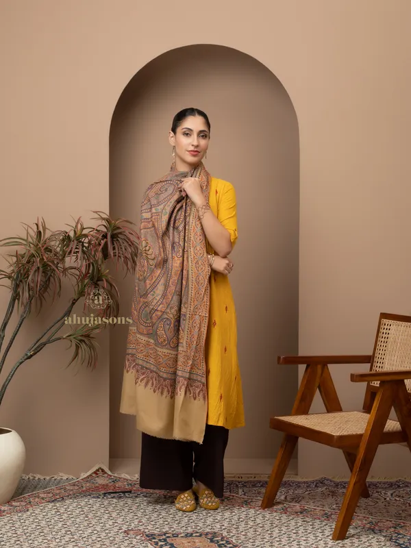 Handloom Pure Pashmina Shawl-Aabdar