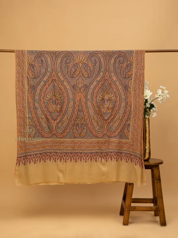 Handloom Pure Pashmina Shawl-Aabdar