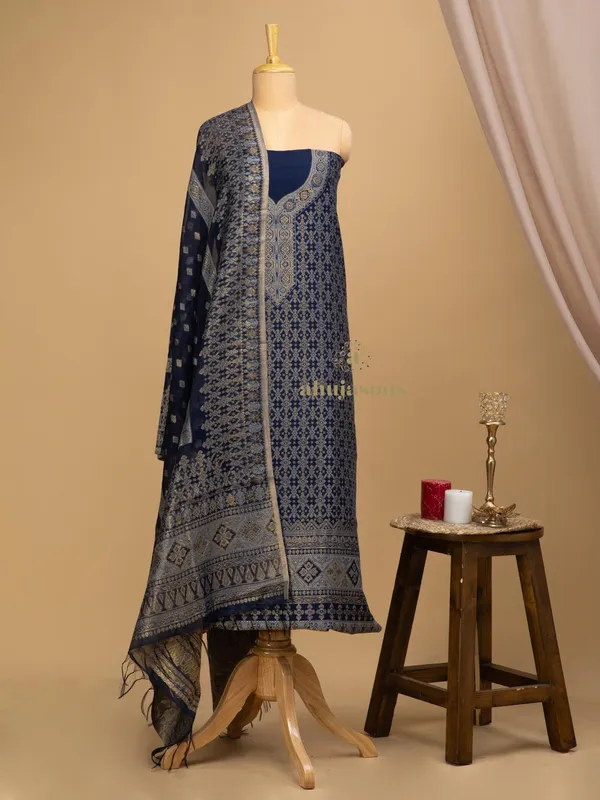Cotton Silk Suit With Zari Weaving
