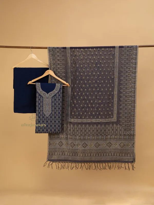 Cotton Silk Suit With Zari Weaving