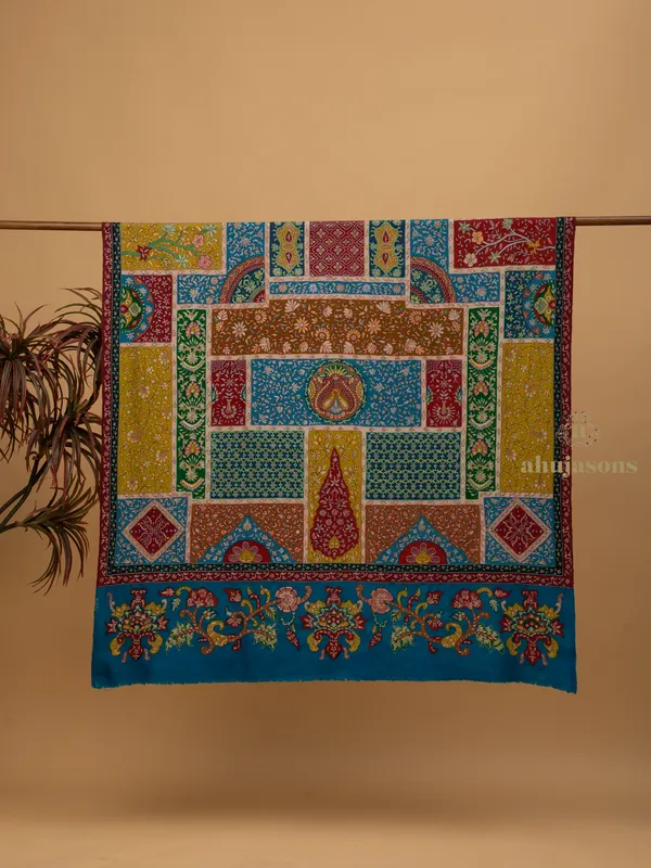 Handloom Pure Pashmina Shawl-Kalamkari