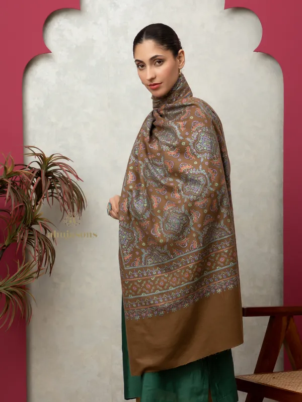 Handloom Pure Pashmina Shawl-Jama