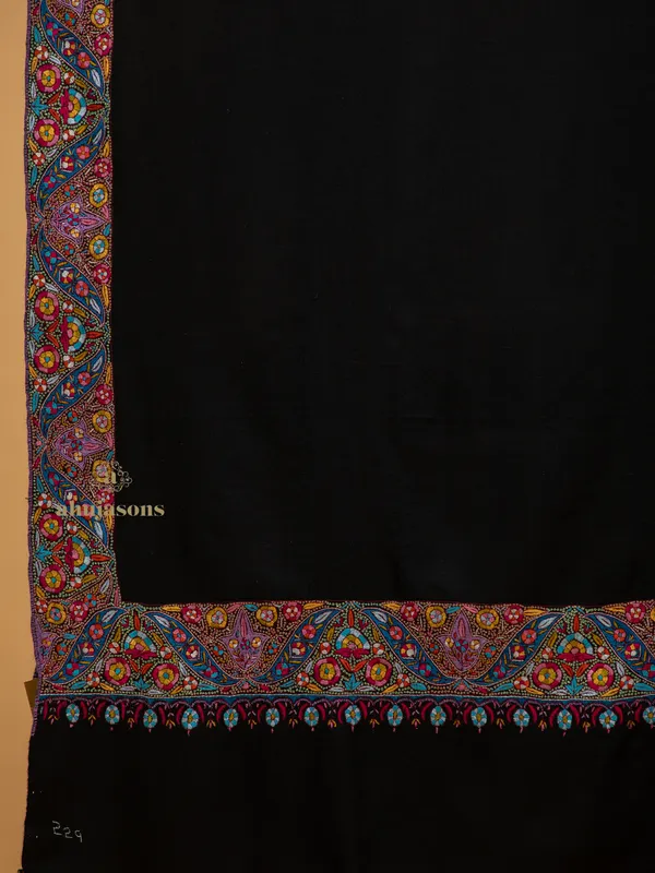 Handloom Pure Pashmina Shawl-Gulabdaar